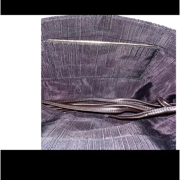 Black Chevron Sequins Envelope Clutch Purse with Strap - Picture 4 of 8